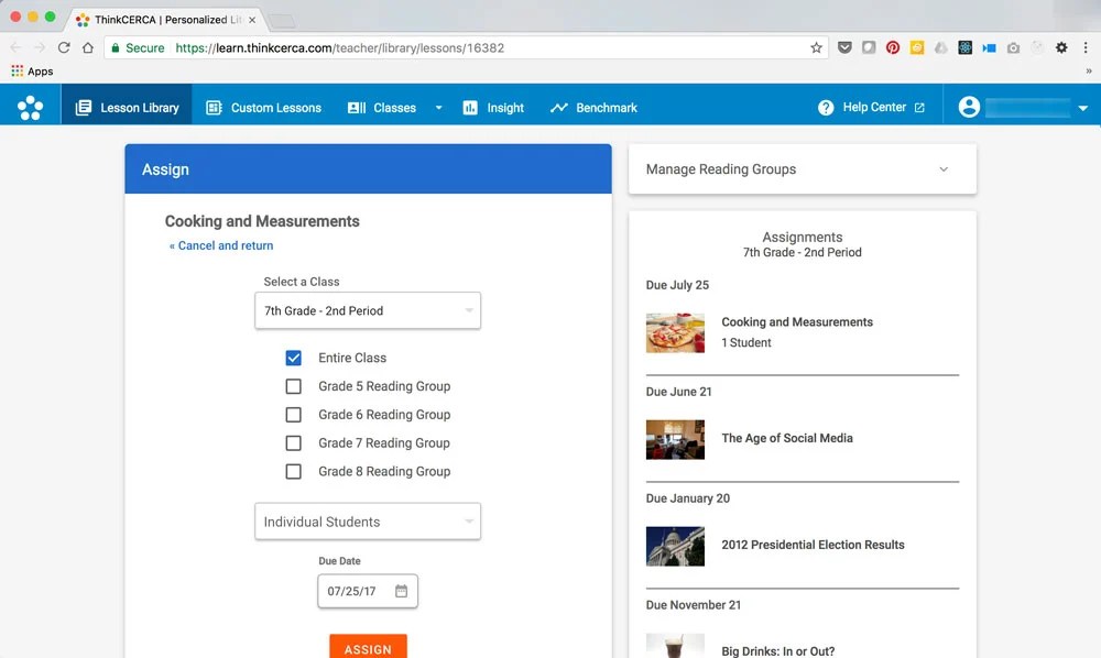 Product Update New Lesson Details Page and Assignment Workflow